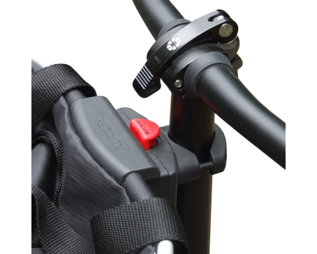 Fixation de panier avant/sacoche de selle CADDY Noir/Rouge
