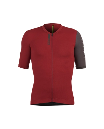 Maillot manches courtes Homme ESSENTIAL Rouge Grenat/Carbone