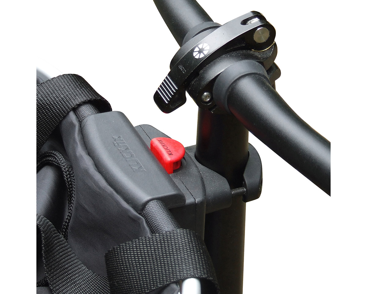 Fixation de panier avant/sacoche de selle CADDY Noir/Rouge
