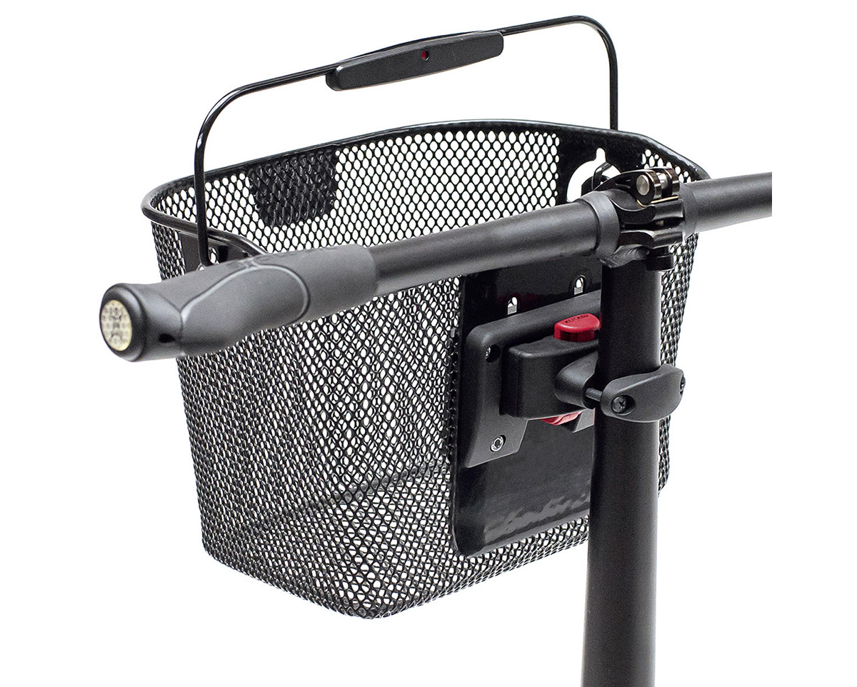 Fixation de panier avant/sacoche de selle CADDY Noir/Rouge